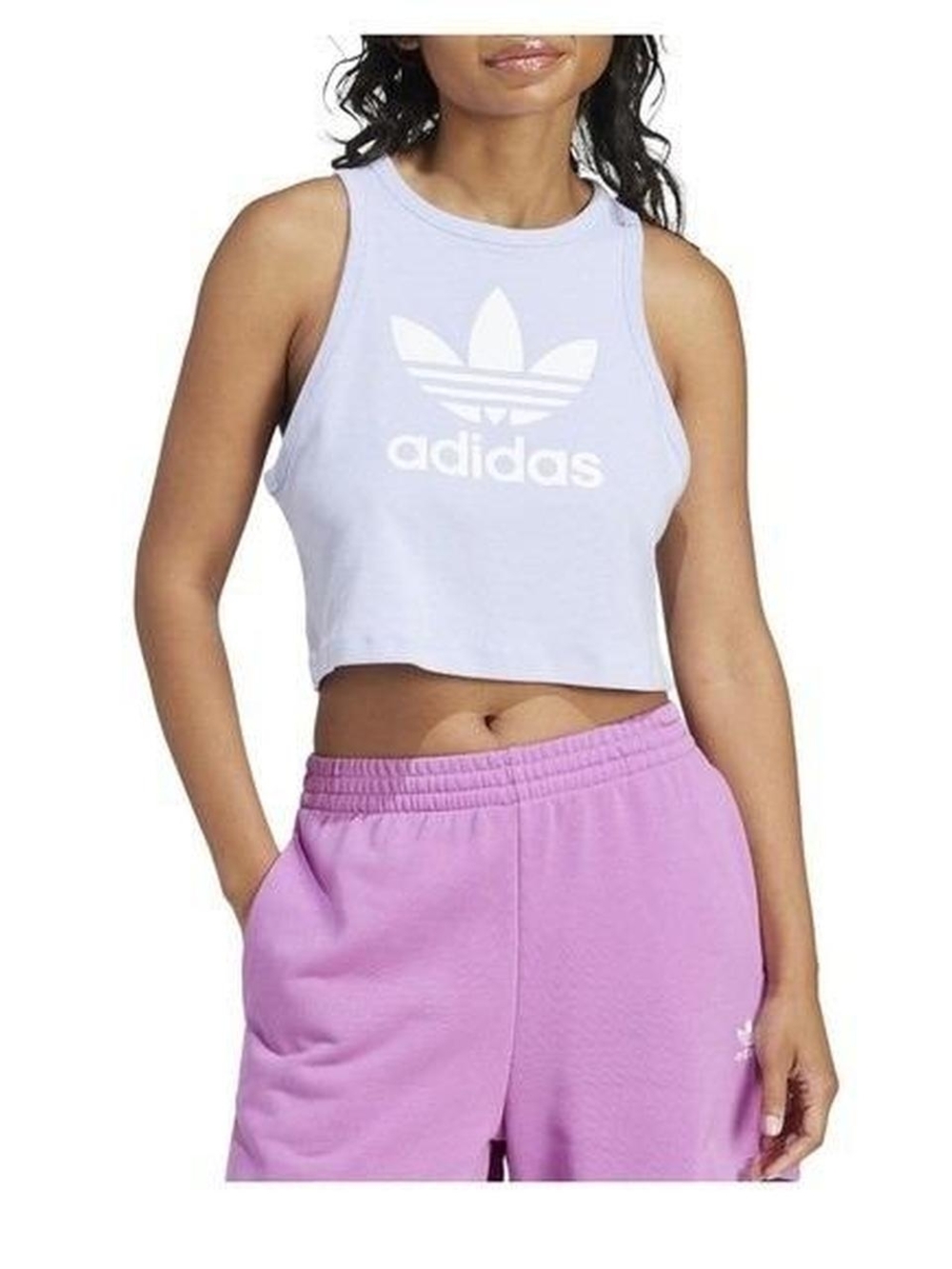 adidas Women's Lavender Cropped Tank Top